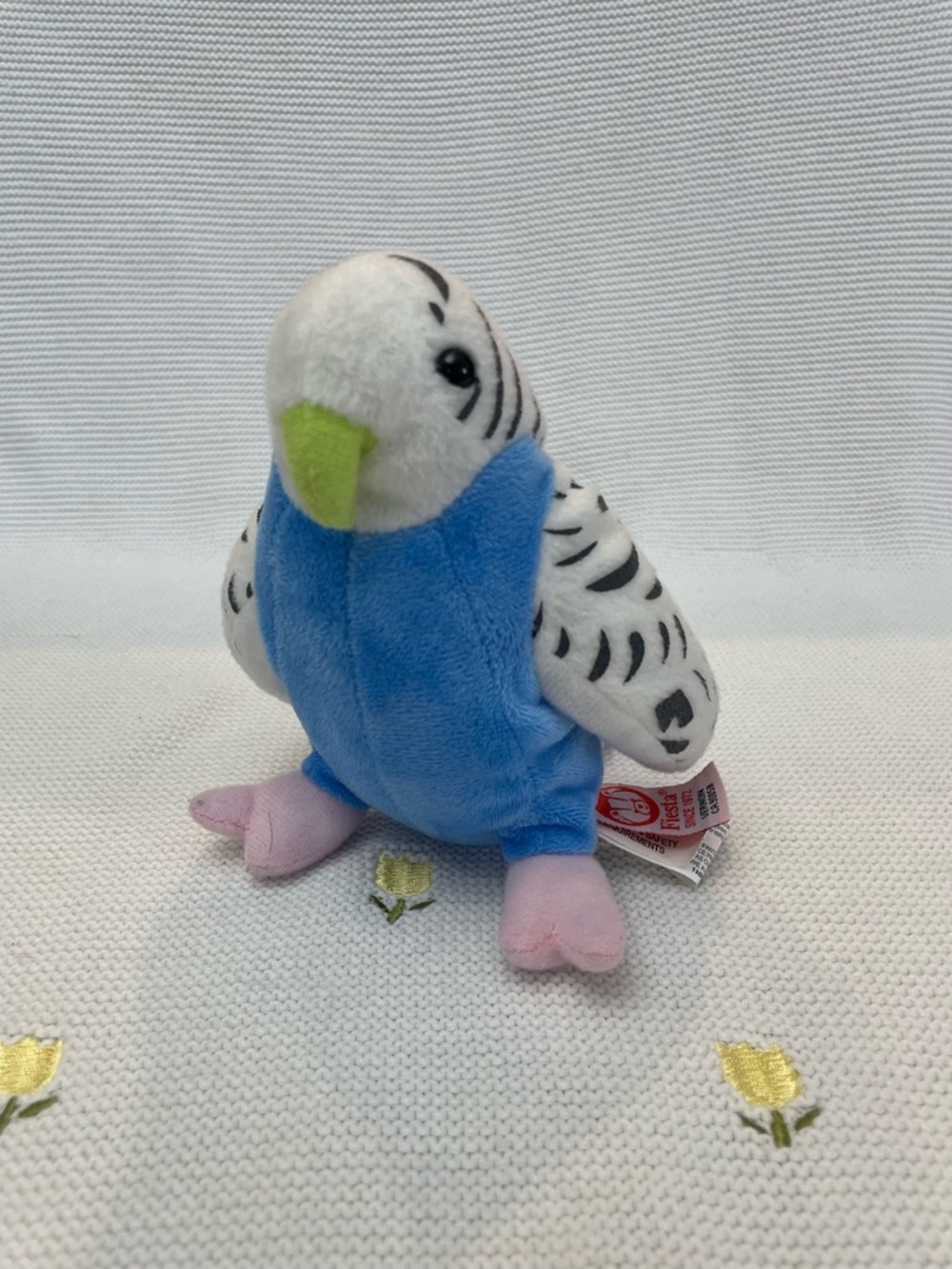 Fiesta Budgie Bird Plush Blue Parakeet Stuffed Animal 6” Toy A45734